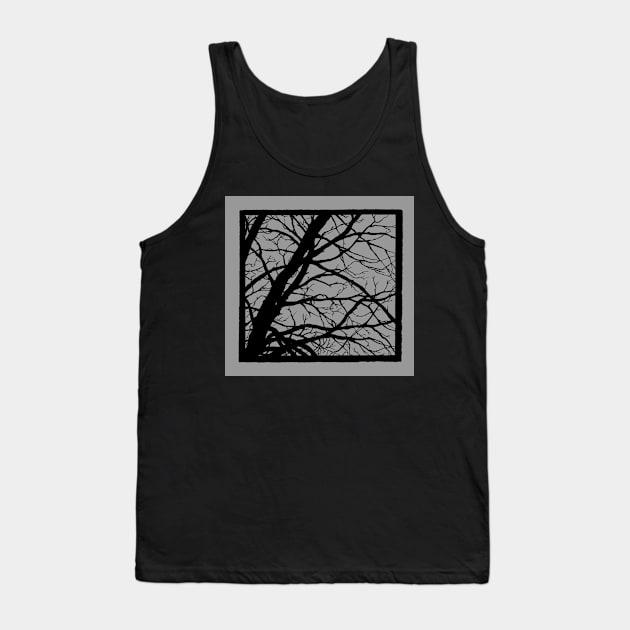 Silver Grey Tree Tank Top by IrenesGoodies